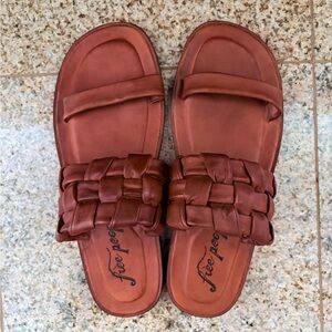 Free People Tan Woven River Sandals